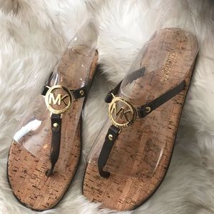 Michael Kor Charm jelly Sandals with cork lining.